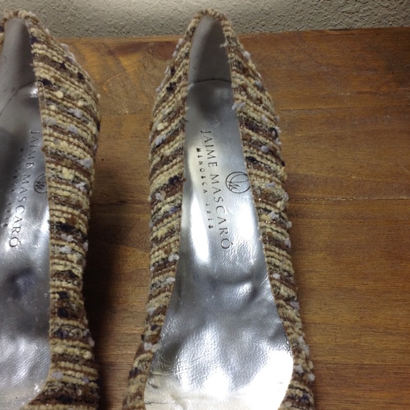 Jaime Mascaro Pointed Tweed Kitten Heels - Picture 3 of 8